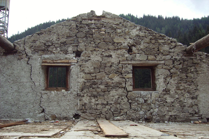 demolition old building residence villa celestina rocca pietore belluno